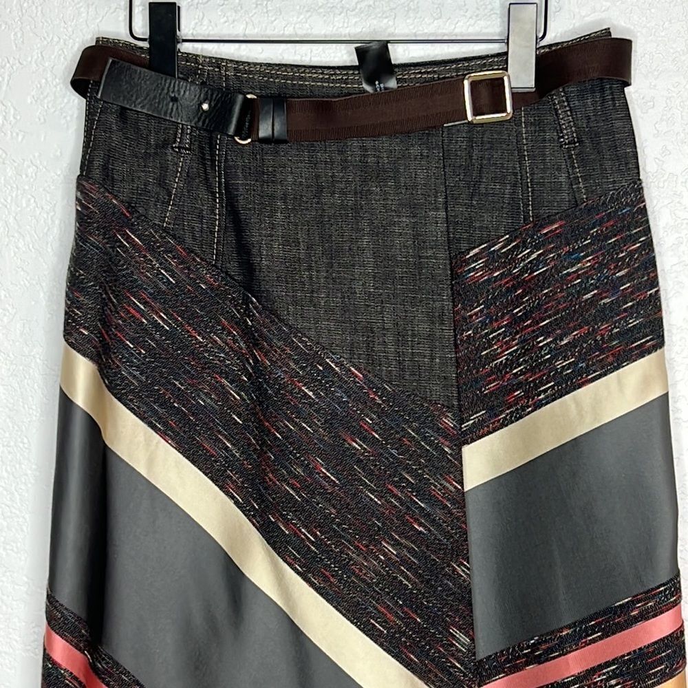 Asymmetrical Women's Skirt in Black, Pink, and Tan - Picture 5 of 16